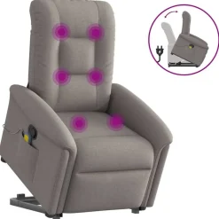 vidaXL Fauteuil inclinable de massage Tissu