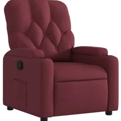 Fauteuils Et Chaises-vidaXL Fauteuil inclinable Tissu Rouge bordeaux