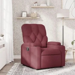 Fauteuils Et Chaises-vidaXL Fauteuil inclinable Tissu Rouge bordeaux