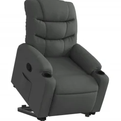 Fauteuils Et Chaises-vidaXL Fauteuil inclinable Tissu Gris foncé