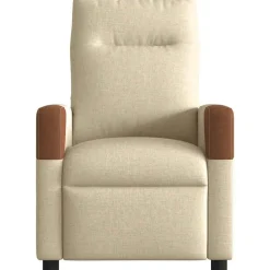 vidaXL Fauteuil inclinable Crème Tissu