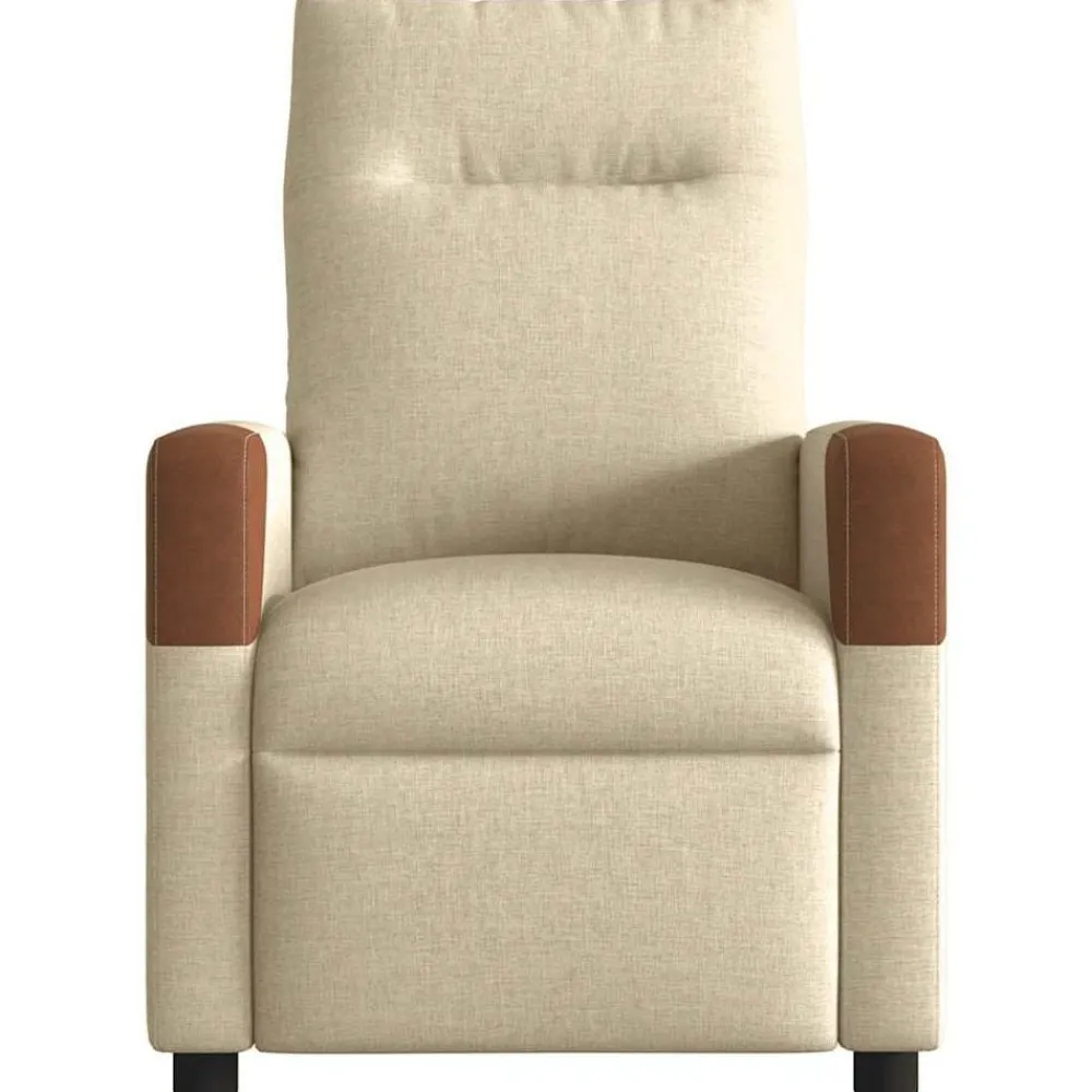 vidaXL Fauteuil inclinable Crème Tissu