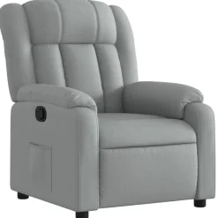 Fauteuils Et Chaises-vidaXL Fauteuil inclinable en tissu Gris clair
