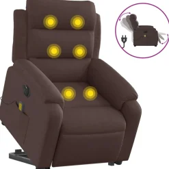 vidaXL Fauteuil inclinable de massage électrique Tissu