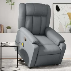 Fauteuils Et Chaises-vidaXL Fauteuil inclinable de massage Similicuir Gris