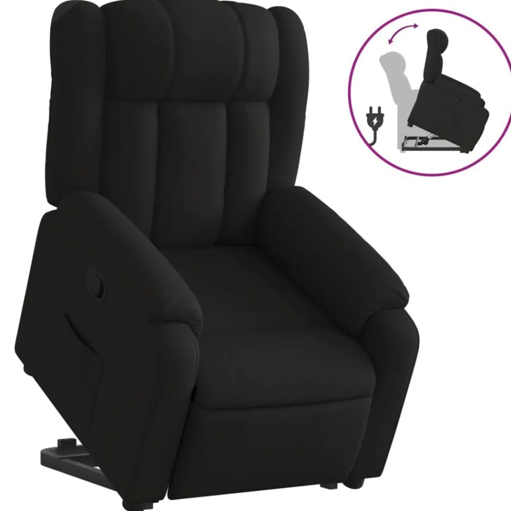 Fauteuils Et Chaises-vidaXL Fauteuil inclinable tissu Noir