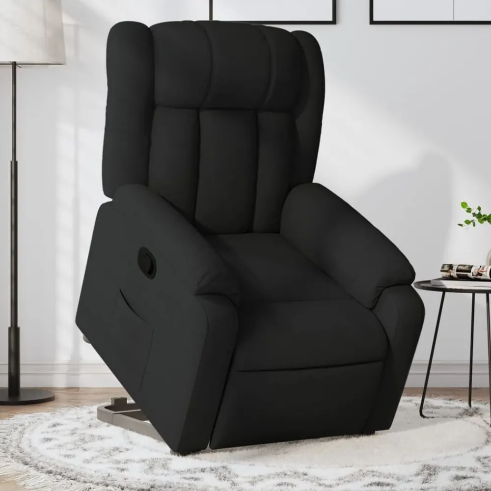Fauteuils Et Chaises-vidaXL Fauteuil inclinable tissu Noir