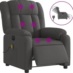 vidaXL Fauteuil inclinable de massage électrique tissu
