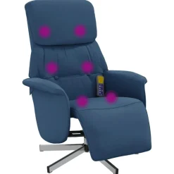 vidaXL Fauteuil inclinable de massage avec repose-pieds tissu