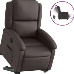 vidaXL Fauteuil inclinable électrique cuir véritable