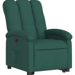 Fauteuils Et Chaises-vidaXL Fauteuil inclinable électrique tissu Vert foncé