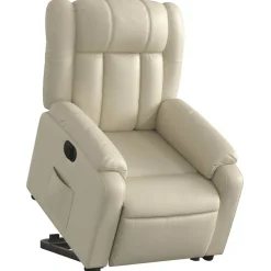 vidaXL Fauteuil inclinable électrique crème similicuir