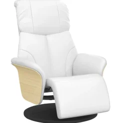 Fauteuils Et Chaises-vidaXL Fauteuil inclinable avec repose-pieds similicuir Blanc