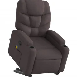 Fauteuils Et Chaises-vidaXL Fauteuil inclinable de massage Tissu Marron foncé