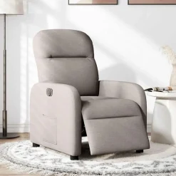 Fauteuils Et Chaises-vidaXL Fauteuil inclinable électrique Tissu Taupe