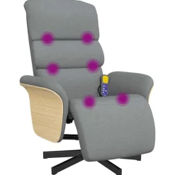 vidaXL Fauteuil inclinable de massage et repose-pieds tissu