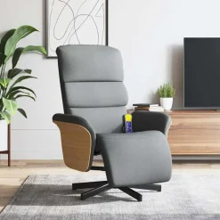 vidaXL Fauteuil inclinable de massage et repose-pieds tissu