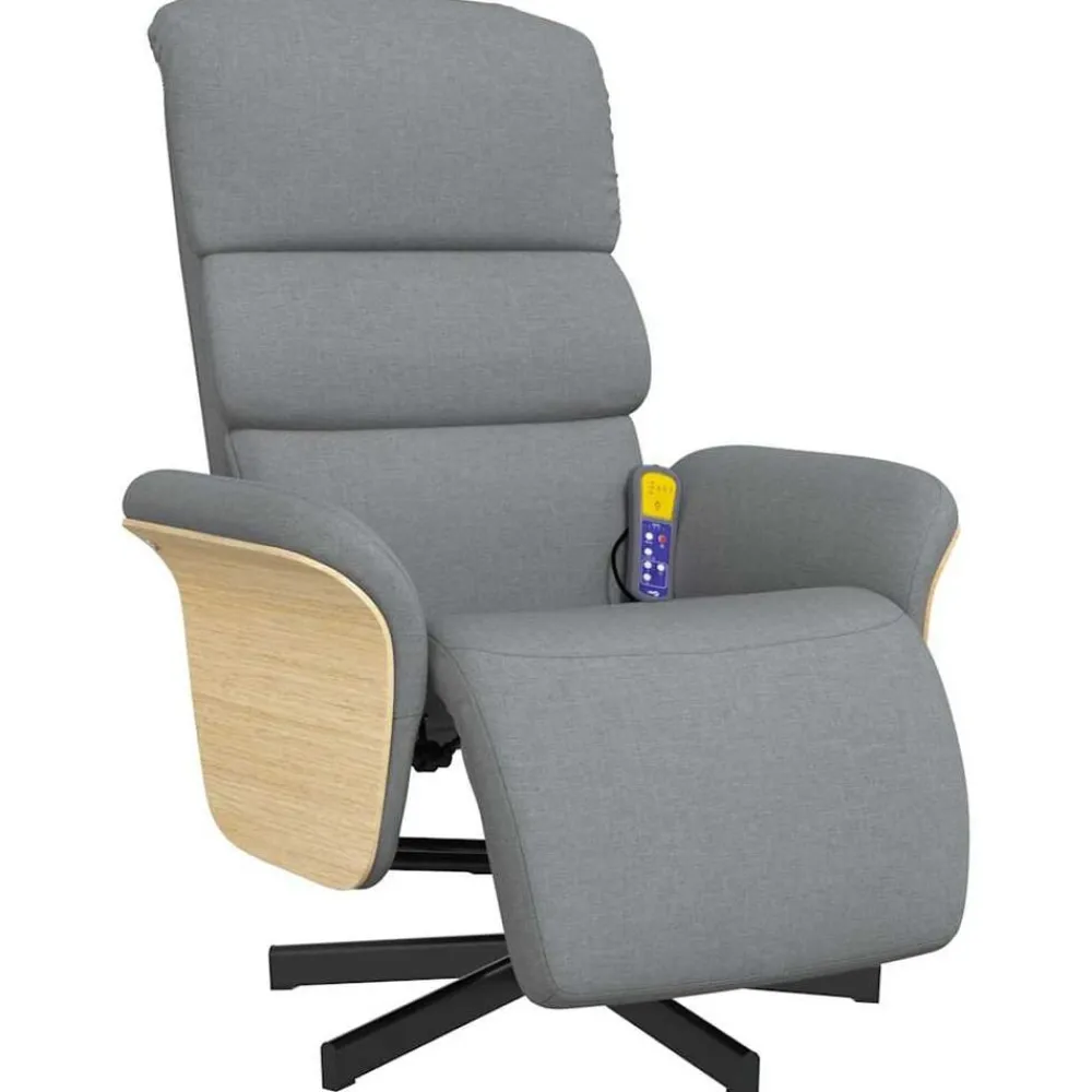 vidaXL Fauteuil inclinable de massage et repose-pieds tissu