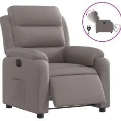 Fauteuils Et Chaises-vidaXL Fauteuil inclinable électrique Tissu Taupe
