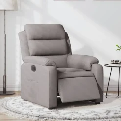 Fauteuils Et Chaises-vidaXL Fauteuil inclinable électrique Tissu Taupe