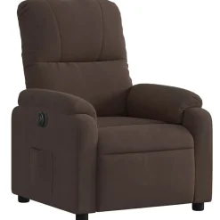 Fauteuils Et Chaises-vidaXL Fauteuil inclinable électrique tissu microfibre Marron