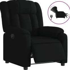 Fauteuils Et Chaises-vidaXL Fauteuil inclinable électrique Tissu Noir