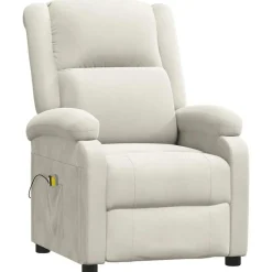 vidaXL Fauteuil électrique de massage Crème Velours