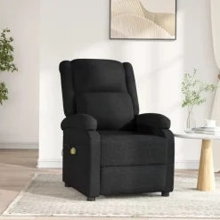 Fauteuils Et Chaises-vidaXL Fauteuil électrique de massage Tissu Noir