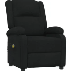 Fauteuils Et Chaises-vidaXL Fauteuil électrique de massage Tissu Noir