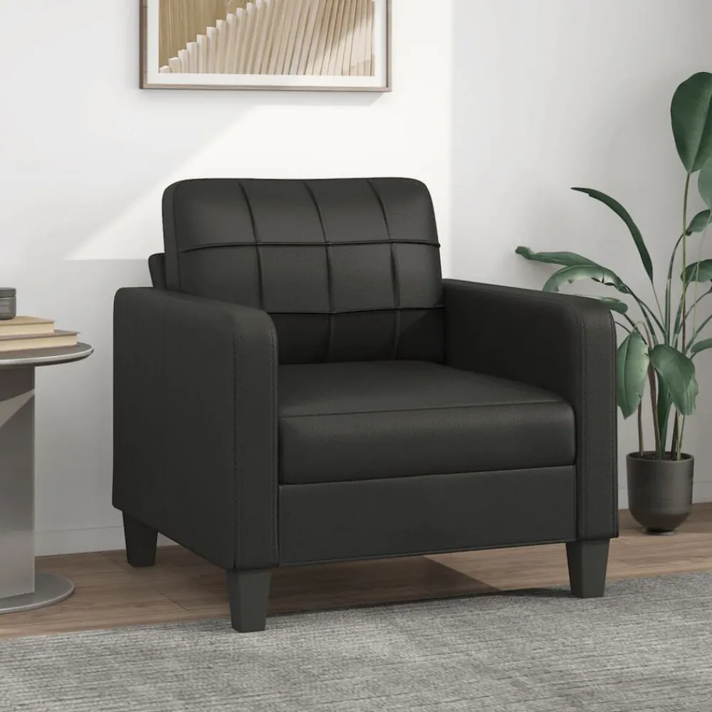Accessoires Pour Canapés|Canapés-vidaXL Fauteuil 60 cm Similicuir Noir