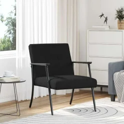 Fauteuils Et Chaises-vidaXL fauteuil tissu Noir