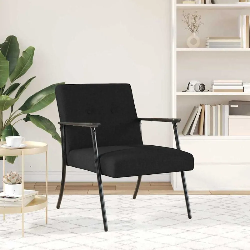 Fauteuils Et Chaises-vidaXL fauteuil tissu Noir
