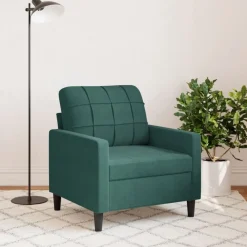 Canapés-vidaXL Fauteuil 60 cm Velours Vert foncé