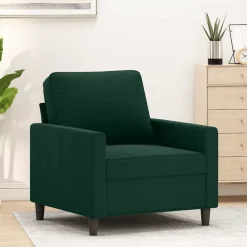 Canapés-vidaXL Fauteuil 60 cm Velours Vert foncé