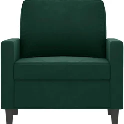 Canapés-vidaXL Fauteuil 60 cm Velours Vert foncé