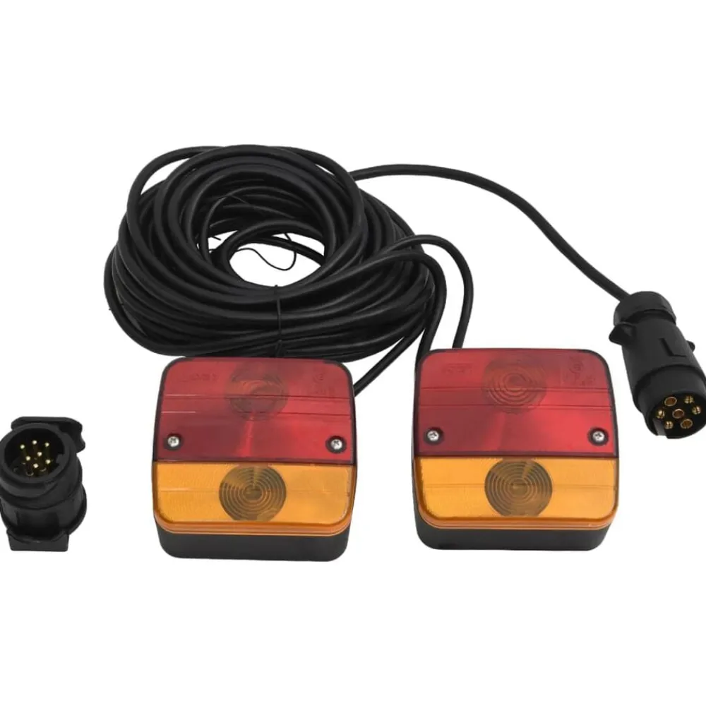 vidaXL Feux de remorque 2 pcs Rouge 10,5x5x9,5cm 12V ampoule classique