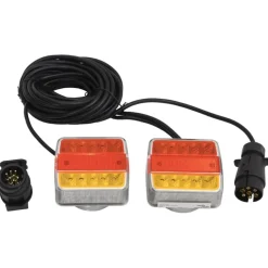 vidaXL Feux de remorque 2 pcs Rouge 10,5x7,5x10 cm Ampoule LED 12 V