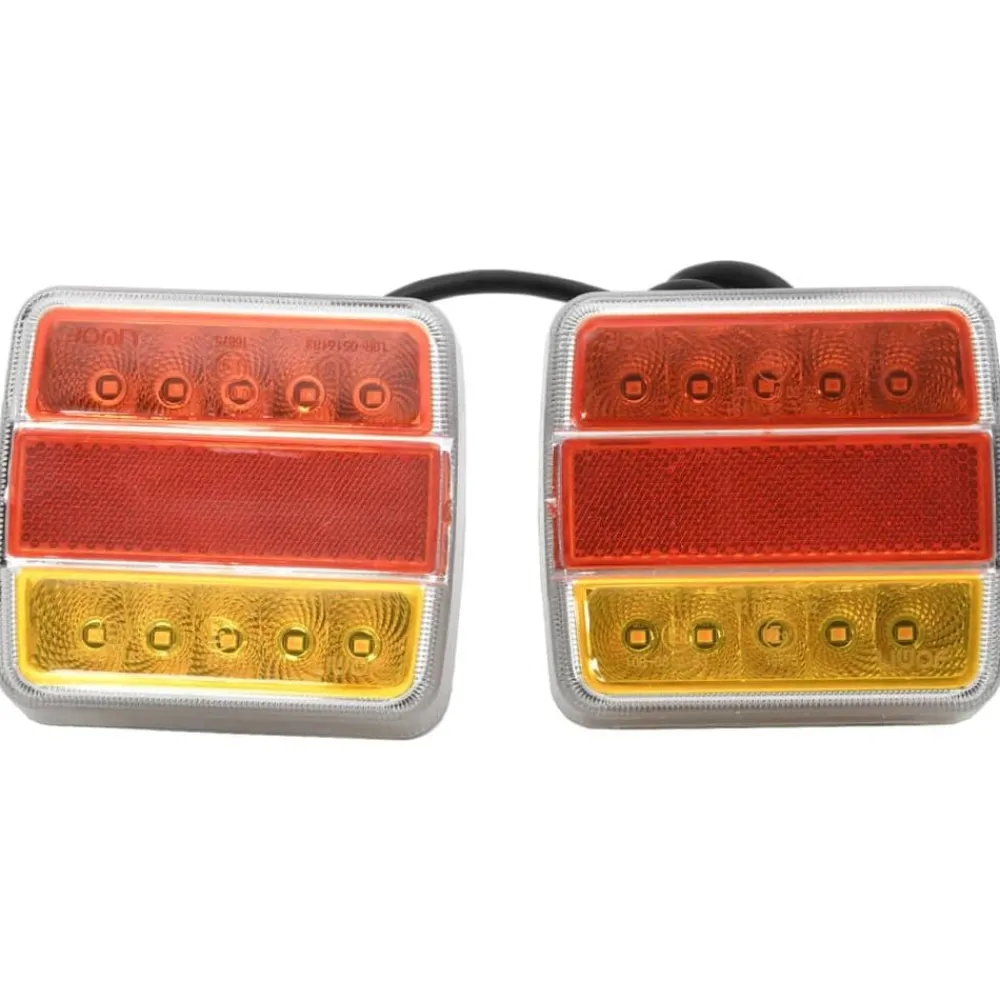 vidaXL Feux de remorque 2 pcs Rouge 10,5x7,5x10 cm Ampoule LED 12 V