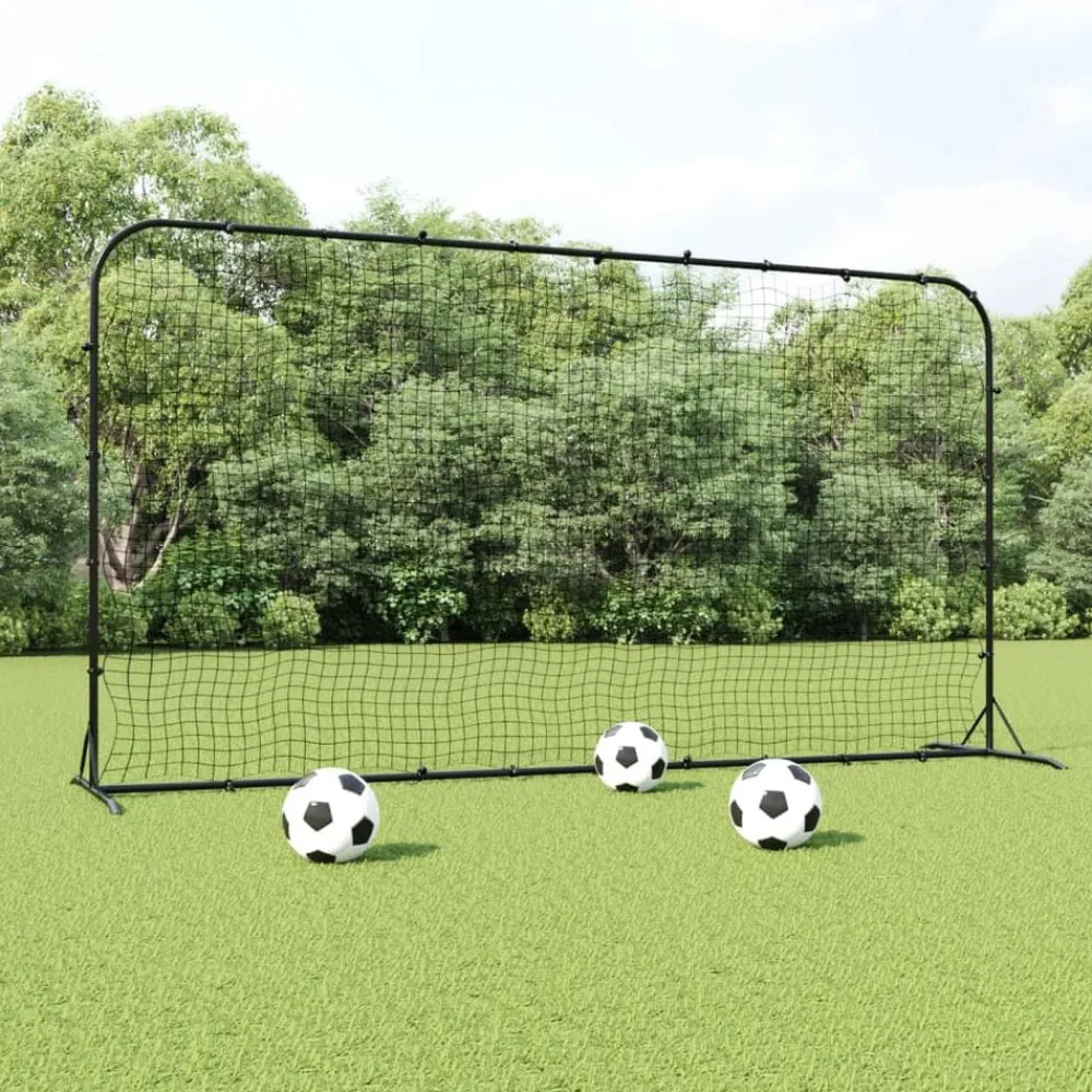 vidaXL Filet de rebond de football noir 366x90x183 cm PEHD