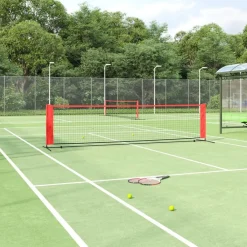 Divers Sports-vidaXL Filet de tennis Noir et rouge 400x100x87 cm Polyester