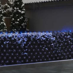 Luminaires-vidaXL Filet lumineux de Noël 3x3 m 306 LED Intérieur/extérieur Bleu