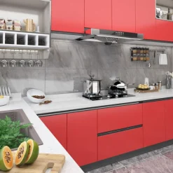 Décorations-vidaXL Film autoadhésif pour meubles 500x90 cm PVC Rouge