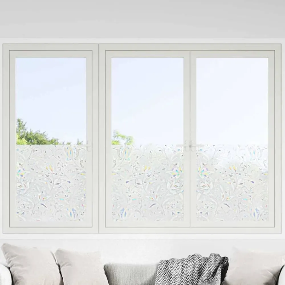 vidaXL Film de fenêtre statique Motif fleurs 45 x 500 cm PVC