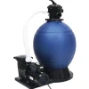 vidaXL Filtre à sable avec vanne 7 voies et pompe 1000 W Bleu et noir