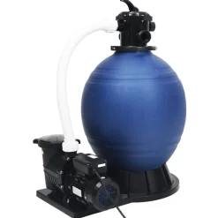 vidaXL Filtre à sable avec vanne 7 voies et pompe 1000 W Bleu et noir