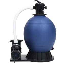 vidaXL Filtre à sable avec vanne 7 voies et pompe 1000 W Bleu et noir