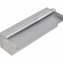 Décorations-vidaXL Fontaine rectangulaire de piscine avec LED Inox 30 cm