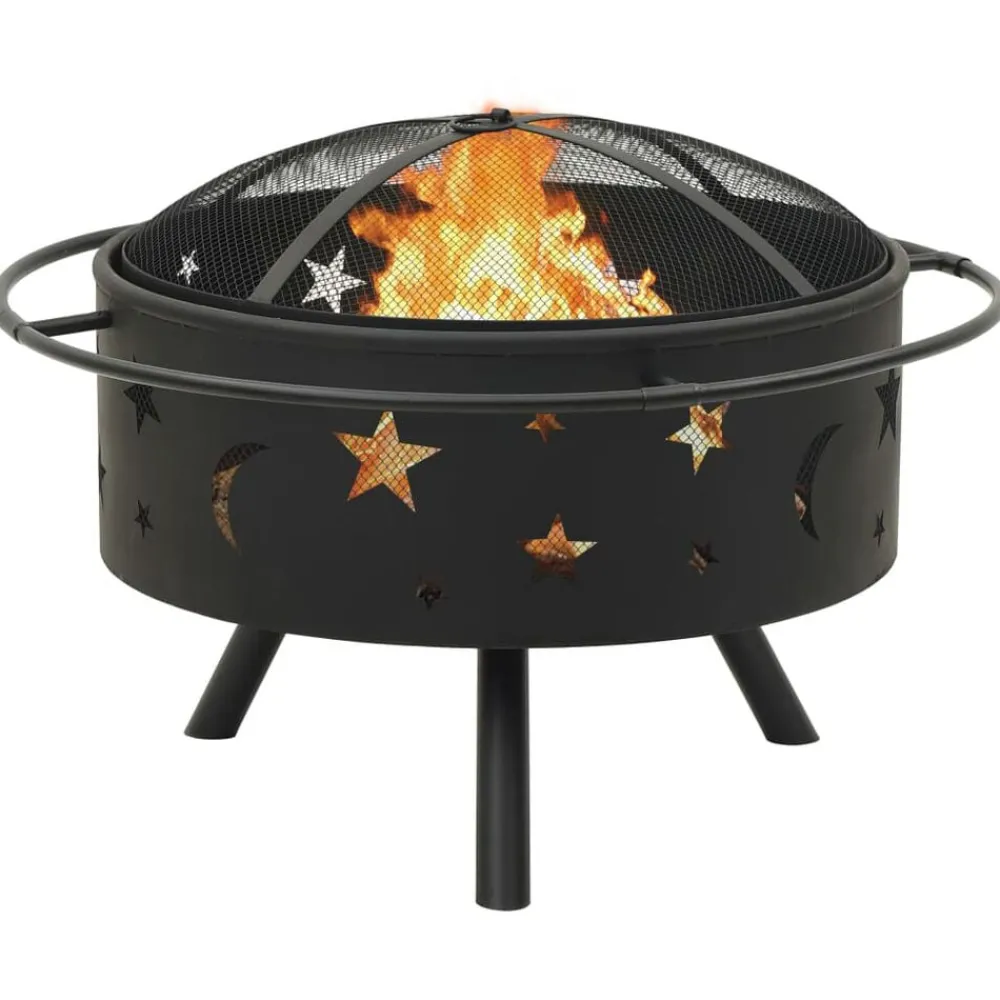 vidaXL Foyer avec tisonnier 76 cm XXL Acier