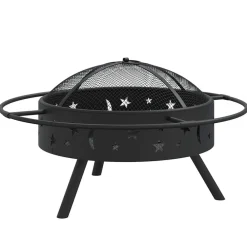 Cheminées-vidaXL Foyer avec tisonnier 70 cm XXL acier