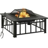 Cheminées-vidaXL Foyer avec tisonnier 79x79x46,5 cm XXL acier